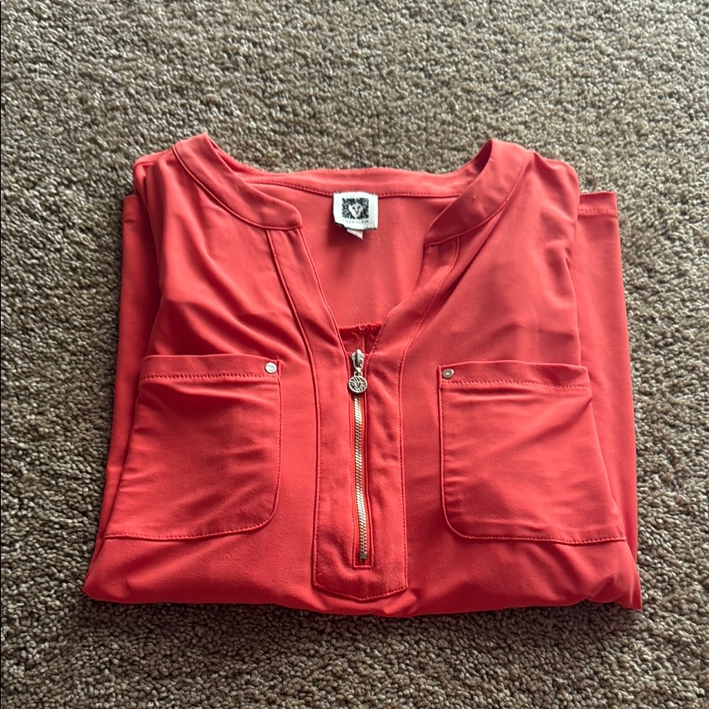 Anne Klein Red Short Sleeve Tee